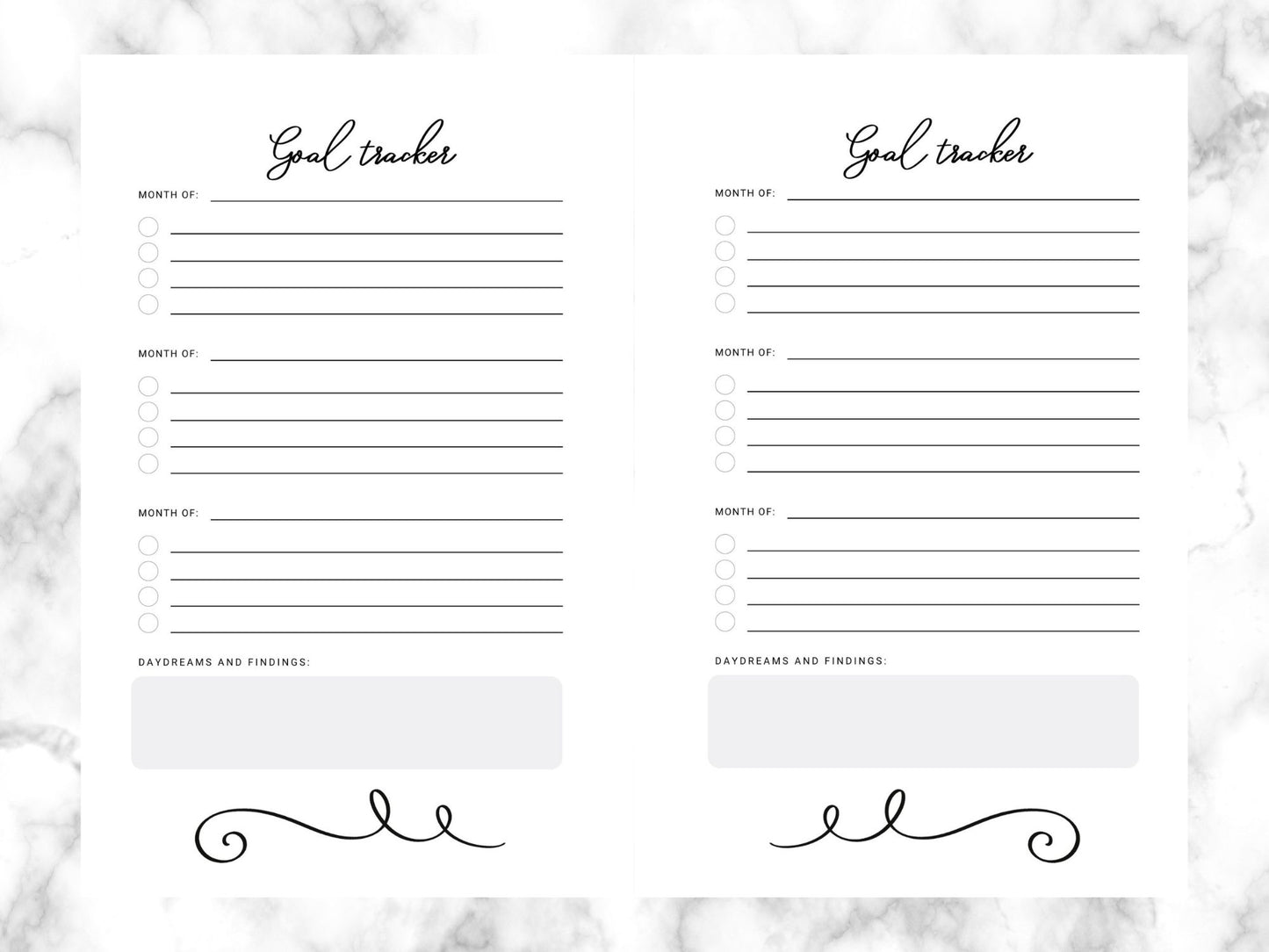 Undated Minimalist Yearly Planner