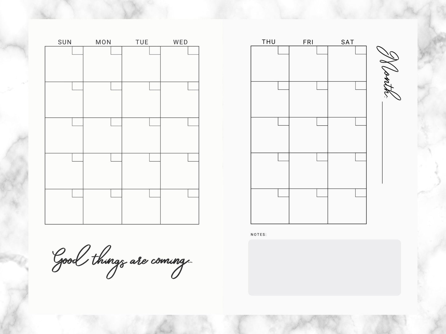 Undated Minimalist Yearly Planner