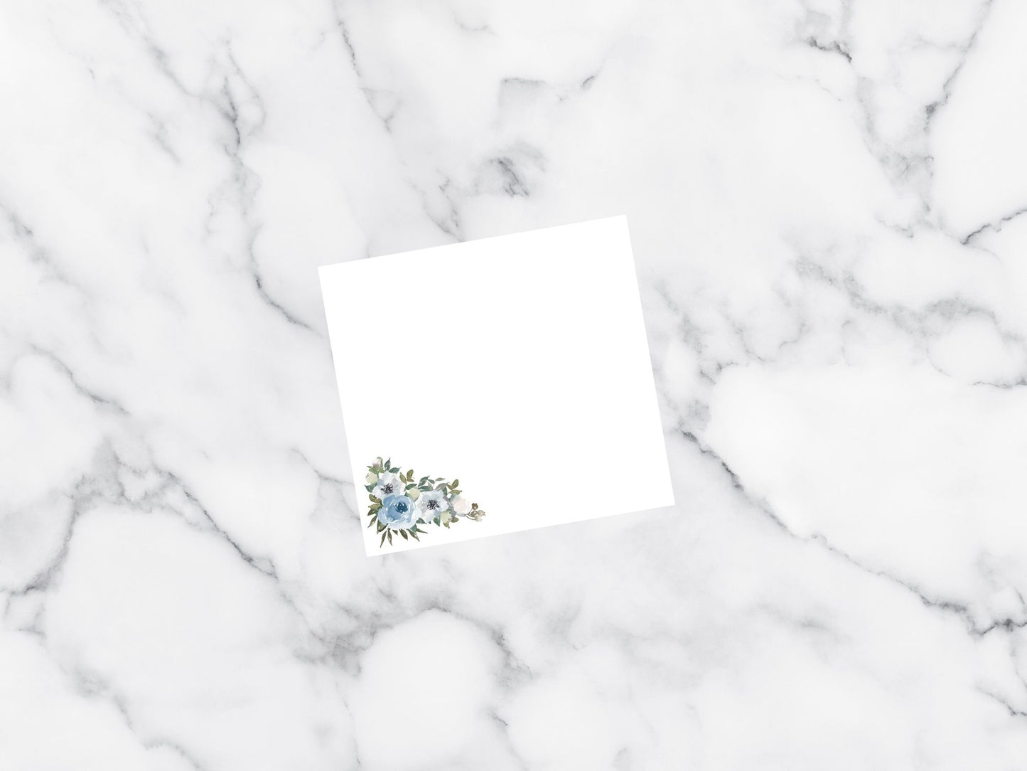 Post It Notes - Blue Flowers