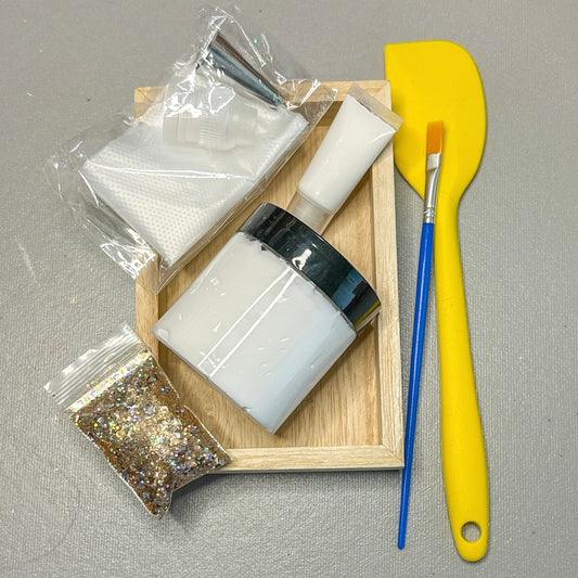 3D Paint Trinket Tray Kit | DIY "Cake" Art with Textured Paint & Tools