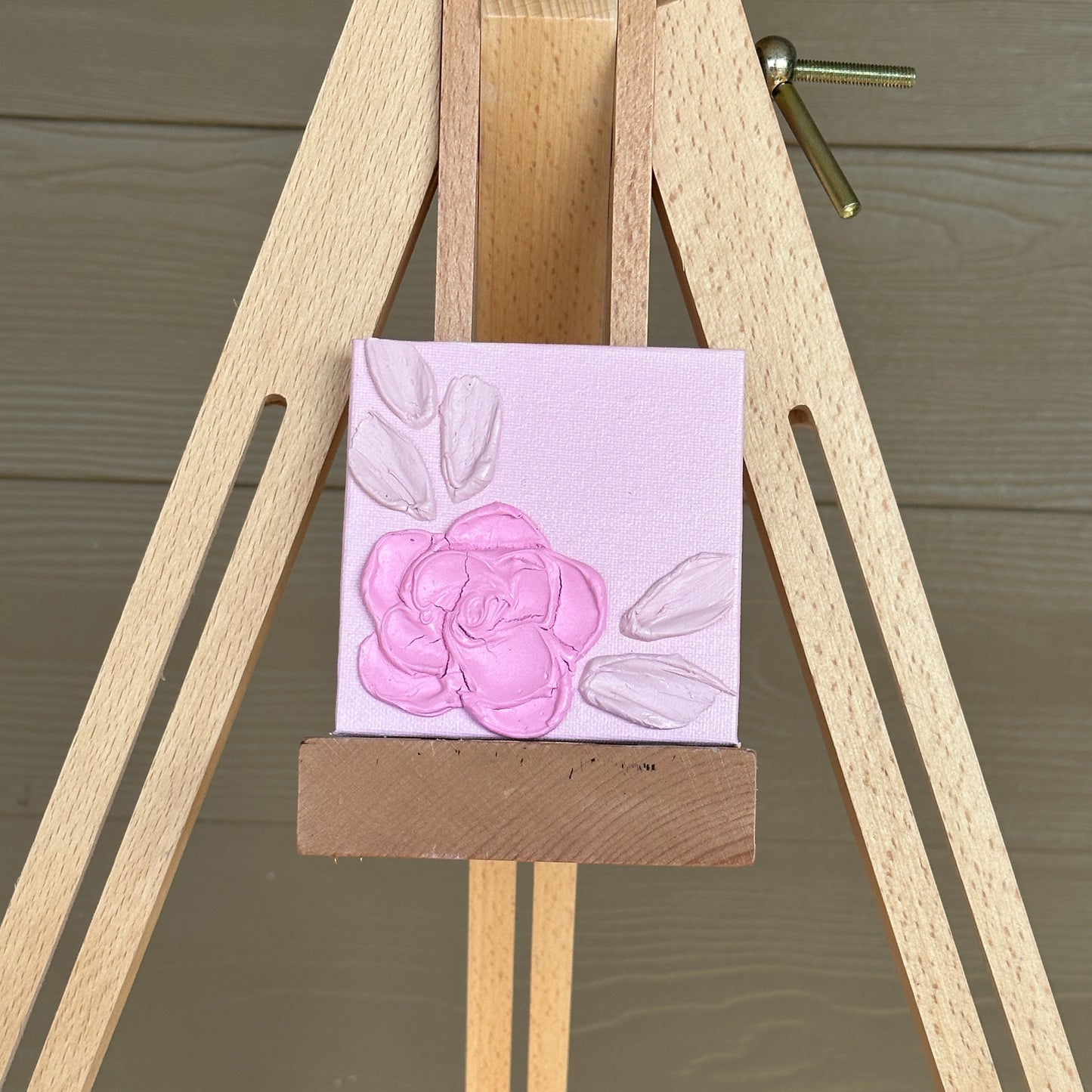 3D Texture Pink Rose on Light Pink 4"x4"