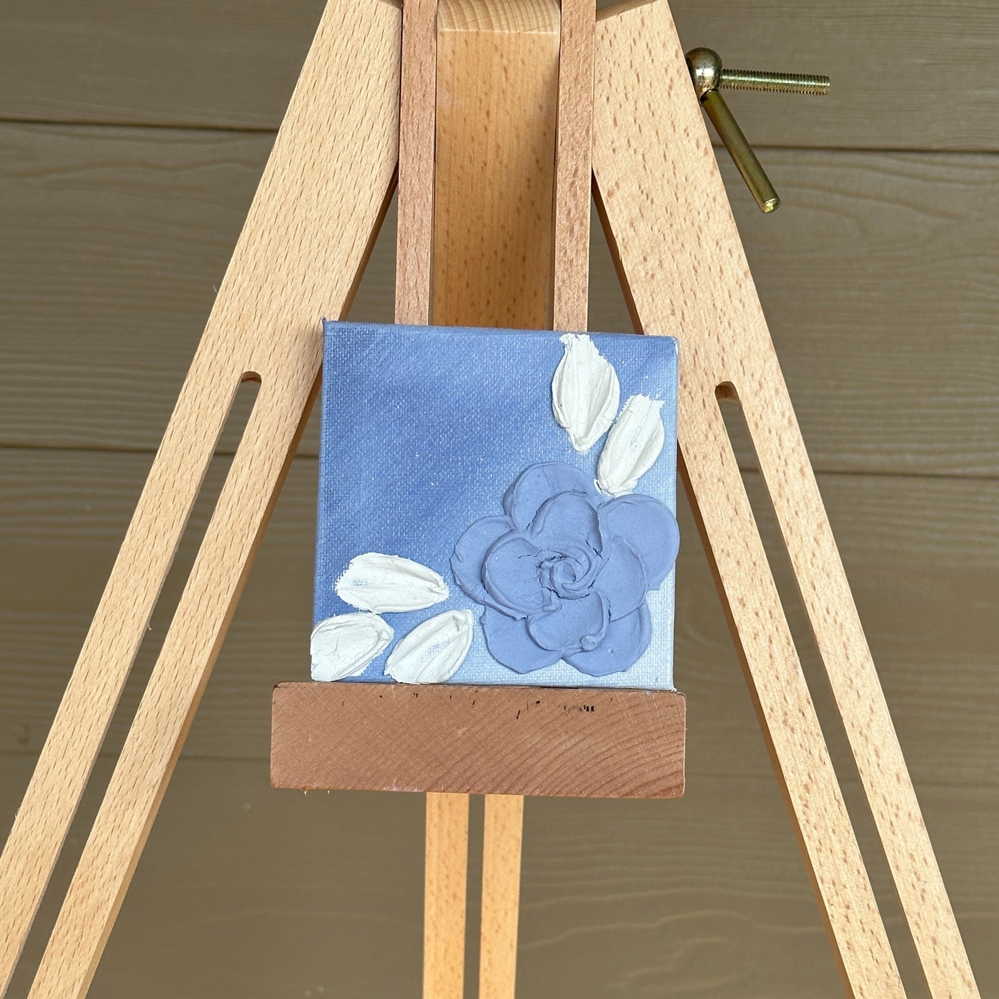 3D Texture Light Blue Rose on Light Blue 4"x4"