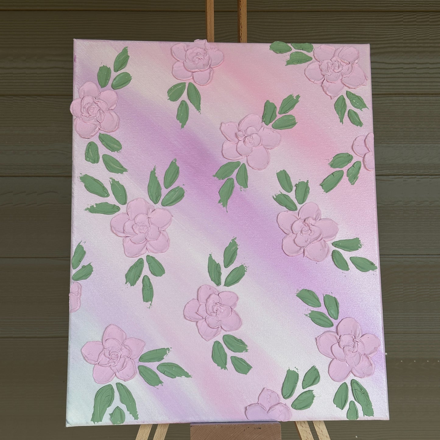 3D Texture Light Pink Roses on Light Pink 16"x20"