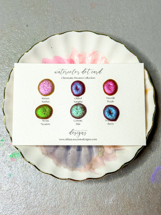 Color-Shifting Watercolor Set | Chromatic Dreams Full Collection | Handmade Shimmer Half Pans For Artists | Color Shift Pigments Duo Chrome