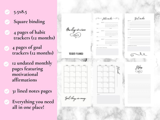 Undated Minimalist Yearly Planner