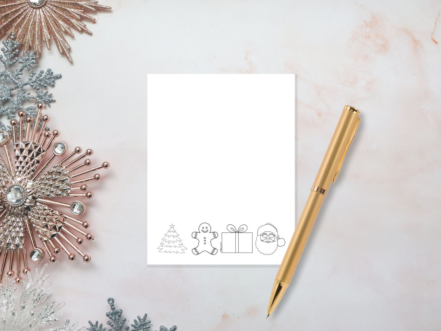 Notepad - Christmas Coloring Illustrations Tear Off Notepad 4.25x5.5