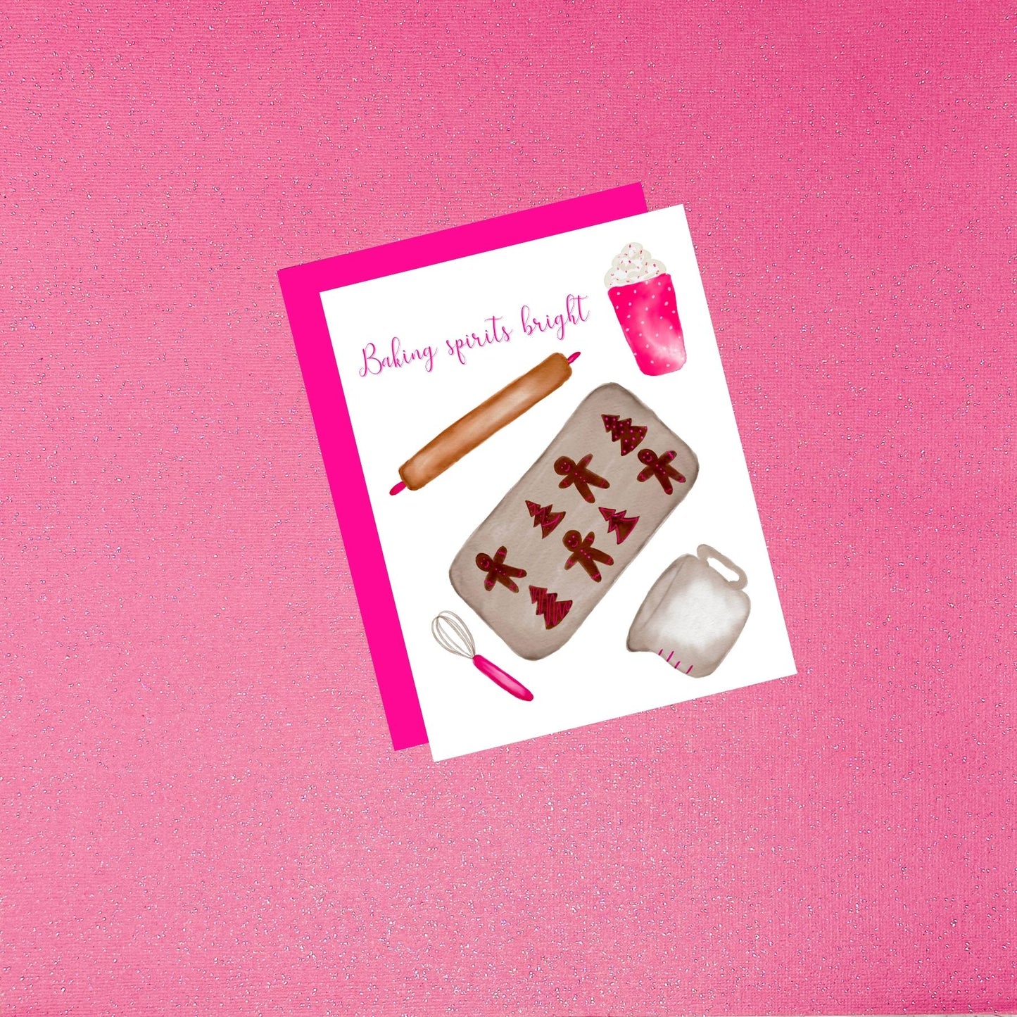 Holiday - Baking Spirits Bright | Watercolor Christmas Cookies Greeting Card