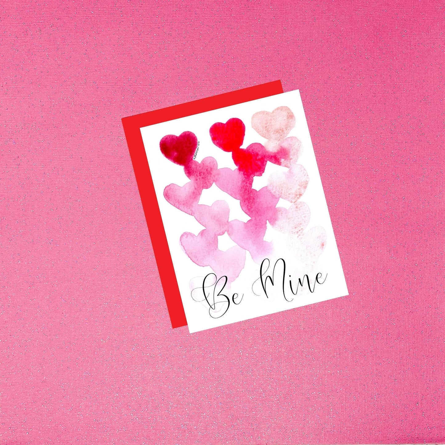 Valentine's Day - Be Mine Watercolor Card