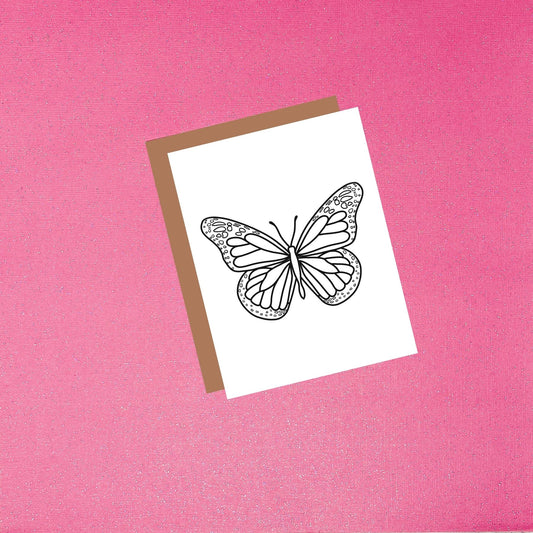 Coloring Card - Color Your Own Butterfly