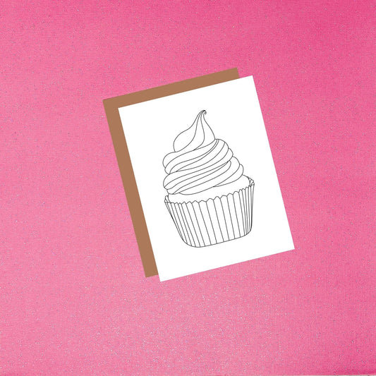 Coloring Card - Color Your Own Cupcake