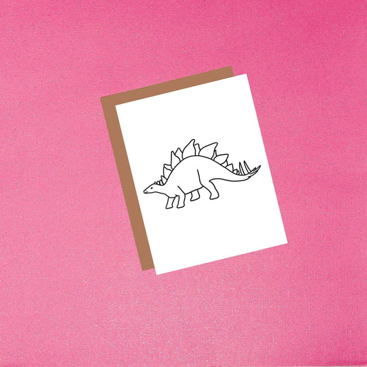 Coloring Card - Color Your Own Stegosaurus Dinosaur