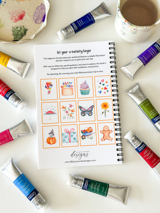 Watercolor Workbook for Beginners - Little Things Easy DIY Paintable Sketchbook