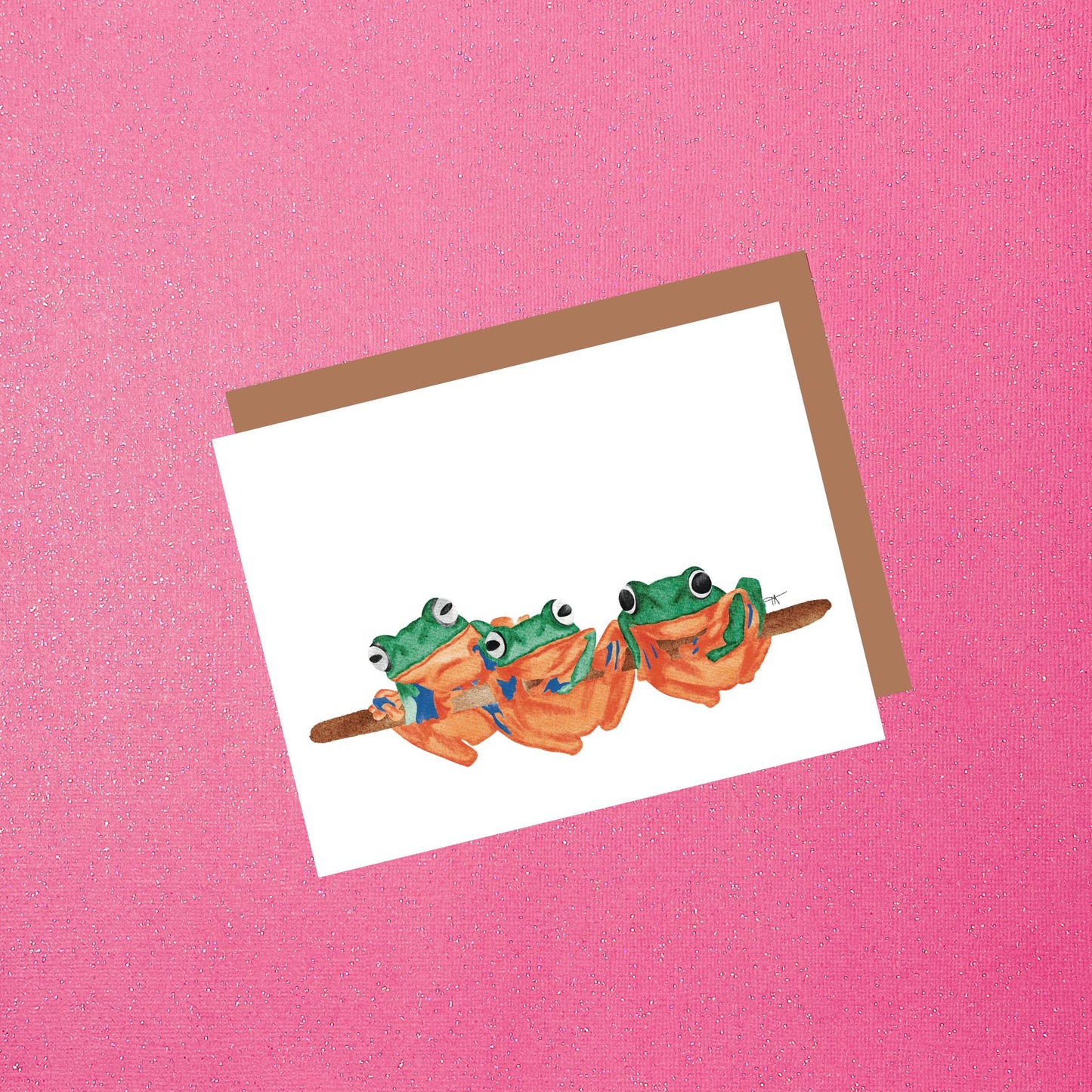 Frogs Watercolor Greeting Card