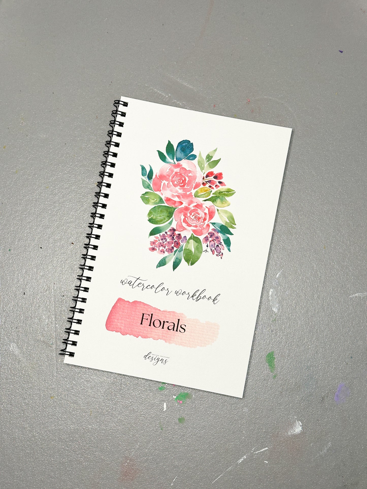 Watercolor Floral Workbook for Beginners - DIY Paintable Flower Sketchbook