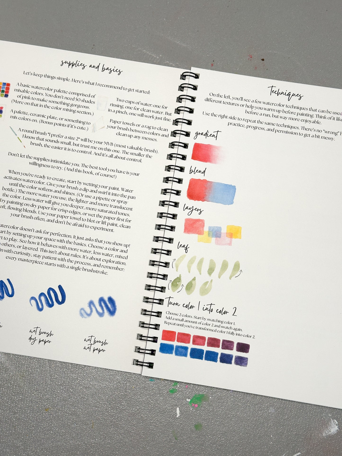 Watercolor Floral Workbook for Beginners - DIY Paintable Flower Sketchbook