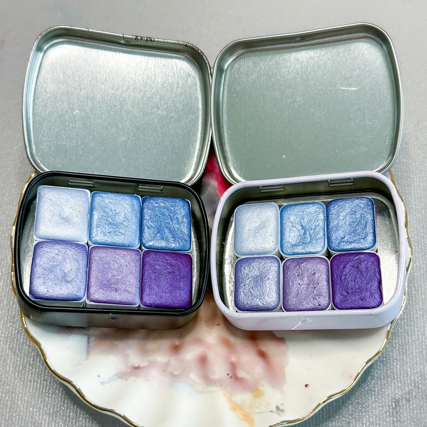 First Light Handmade Watercolor – Light Blue with Holographic Glitter – Limited Edition Sparkle Pan for Artists