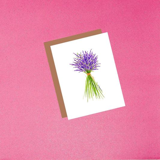 Watercolor Lavender Bouquet Greeting Card