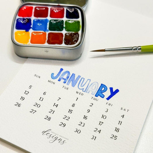 2026 Desk Calendar | Watercolor DIY Calendar | Blank 4x6 Pages | Cold Press Watercolor Paper | Monthly View | Customizable Art Calendar