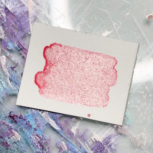 Soft Sorbet Watercolor | Pinky Peach Shimmer Paint | Handmade Half Pan Quarter Pan Artist Pigment Paints