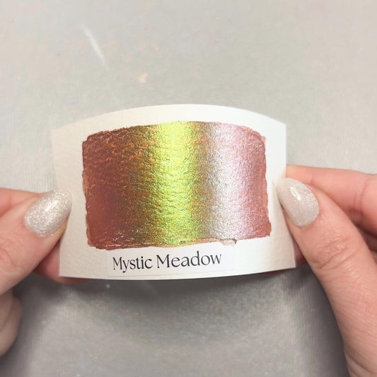 Mystic Meadow Watercolor | Handmade Color-Shifting Paint | Pigment Shimmer Half Quarter Pan for Artists