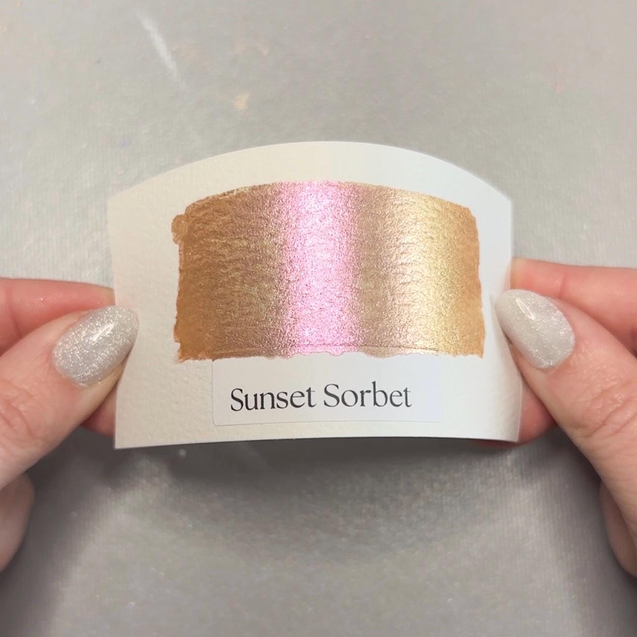 Sunset Sorbet Watercolor | Handmade Color-Shifting Paint | Pigment Shimmer Half Pan Quarter Pan Peach Rose Gold Champagne
