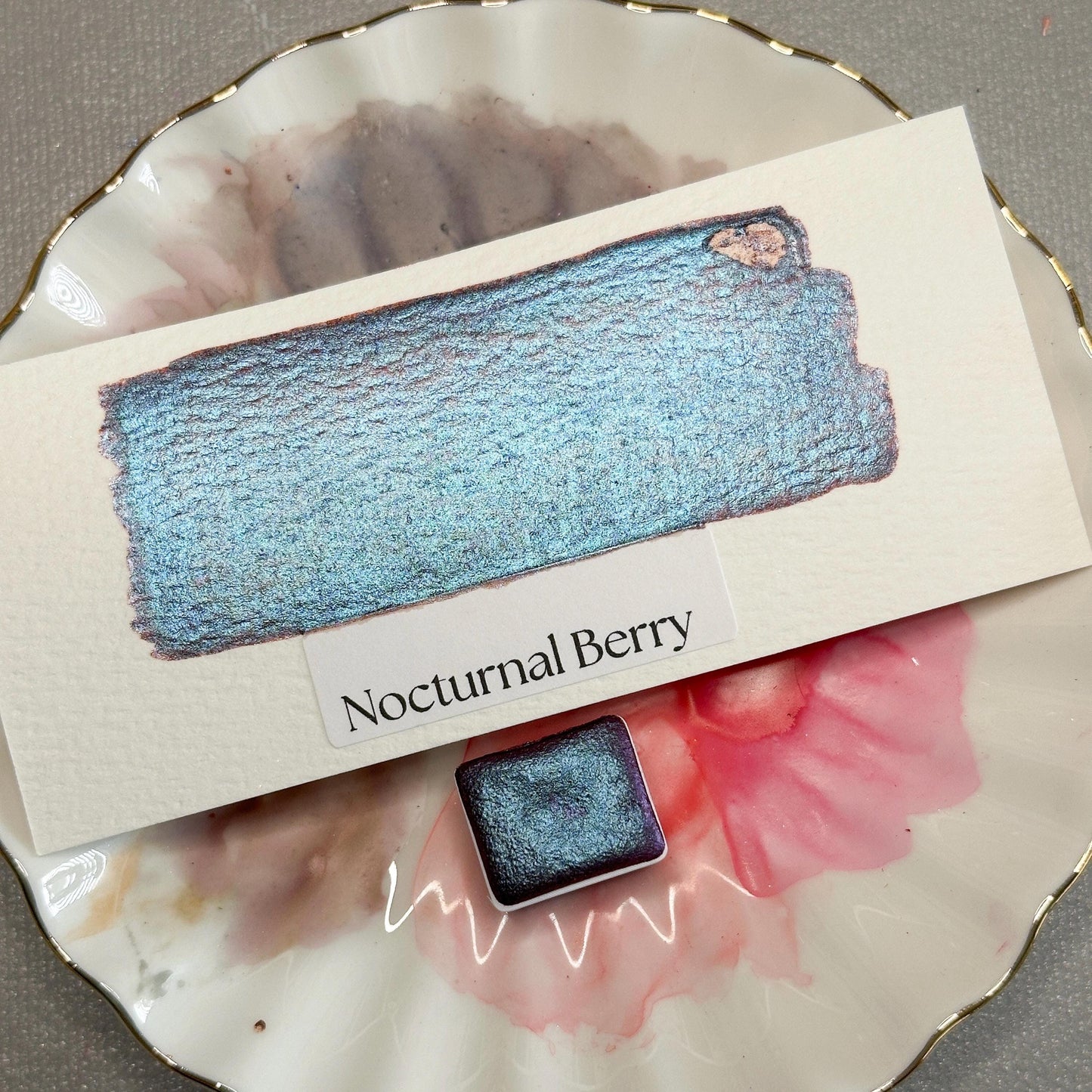 Nocturnal Berry Watercolor | Handmade Color-Shifting Paint | Shimmer Half Pan Quarter Pan Sparkle Shift Pigment Watercolor Paints