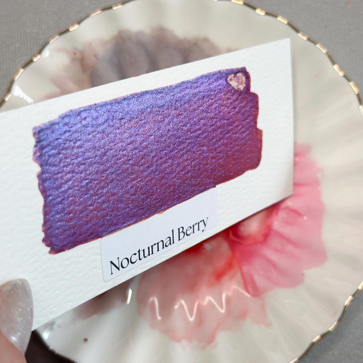 Nocturnal Berry Watercolor | Handmade Color-Shifting Paint | Shimmer Half Pan Quarter Pan Sparkle Shift Pigment Watercolor Paints