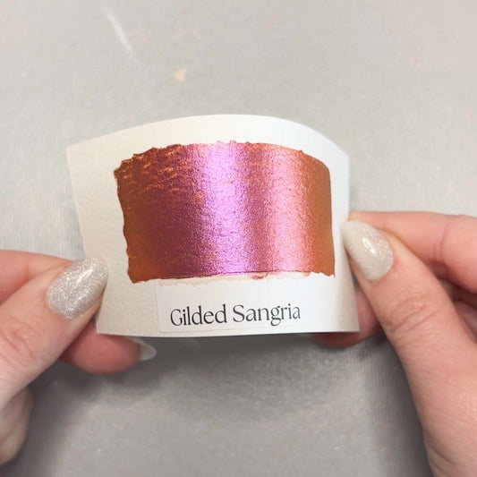 Gilded Sangria Watercolor | Handmade Color-Shifting Paint | Shimmer Half Pan Quarter Pan Artist Pigment Hand Crafted Watercolor Paint