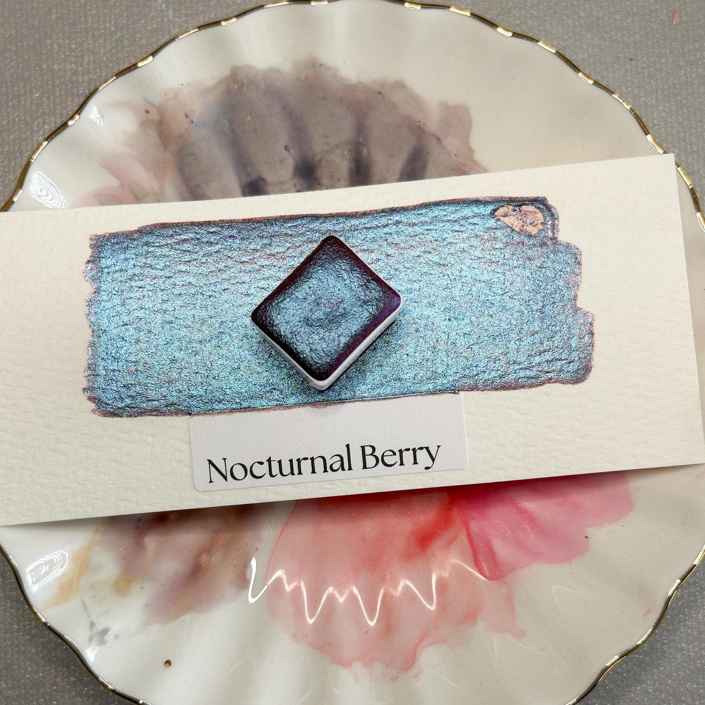 Nocturnal Berry Watercolor | Handmade Color-Shifting Paint | Shimmer Half Pan Quarter Pan Sparkle Shift Pigment Watercolor Paints