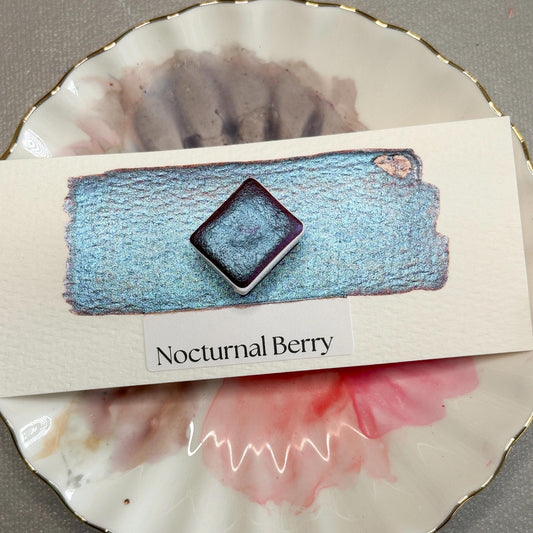 Nocturnal Berry Watercolor | Handmade Color-Shifting Paint | Shimmer Half Pan Quarter Pan Sparkle Shift Pigment Watercolor Paints