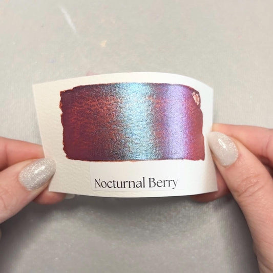 Nocturnal Berry Watercolor | Handmade Color-Shifting Paint | Shimmer Half Pan Quarter Pan Sparkle Shift Pigment Watercolor Paints