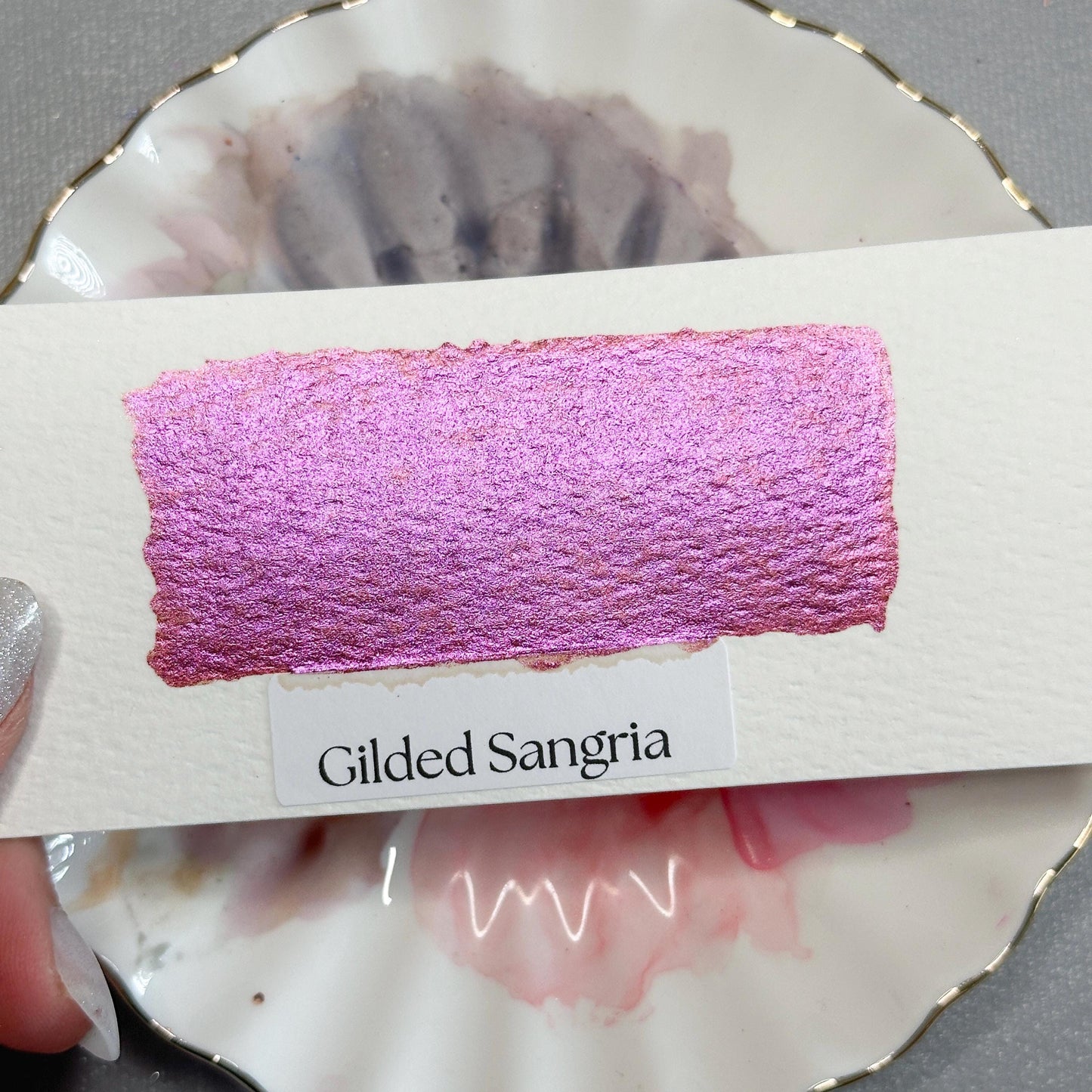 Gilded Sangria Watercolor | Handmade Color-Shifting Paint | Shimmer Half Pan Quarter Pan Artist Pigment Hand Crafted Watercolor Paint