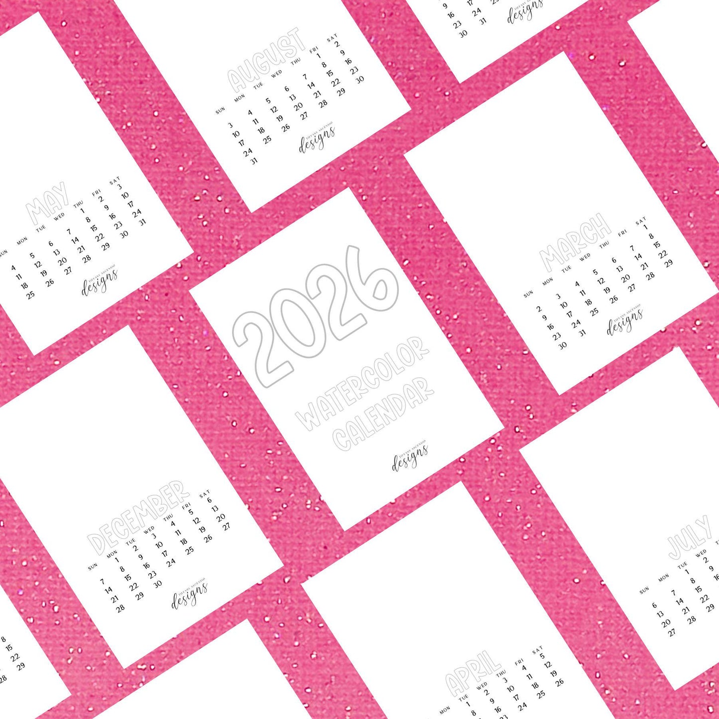 2026 Desk Calendar | Watercolor DIY Calendar | Blank 4x6 Pages | Cold Press Watercolor Paper | Monthly View | Customizable Art Calendar