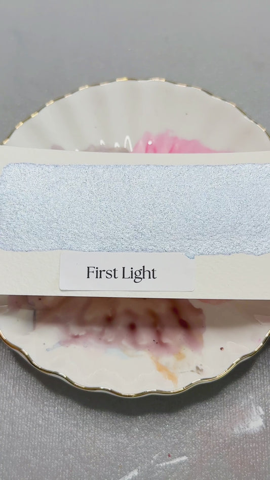 First Light Handmade Watercolor – Light Blue with Holographic Glitter – Limited Edition Sparkle Pan for Artists