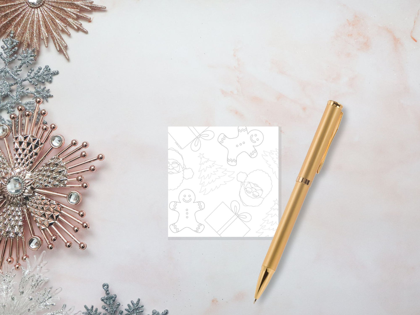 Christmas Coloring Illustrations Post It Notes