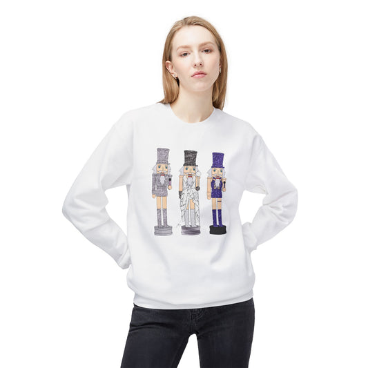 Holiday Eras Nutcracker Christmas Illustration Unisex Midweight Softstyle Fleece Crewneck Sweatshirt