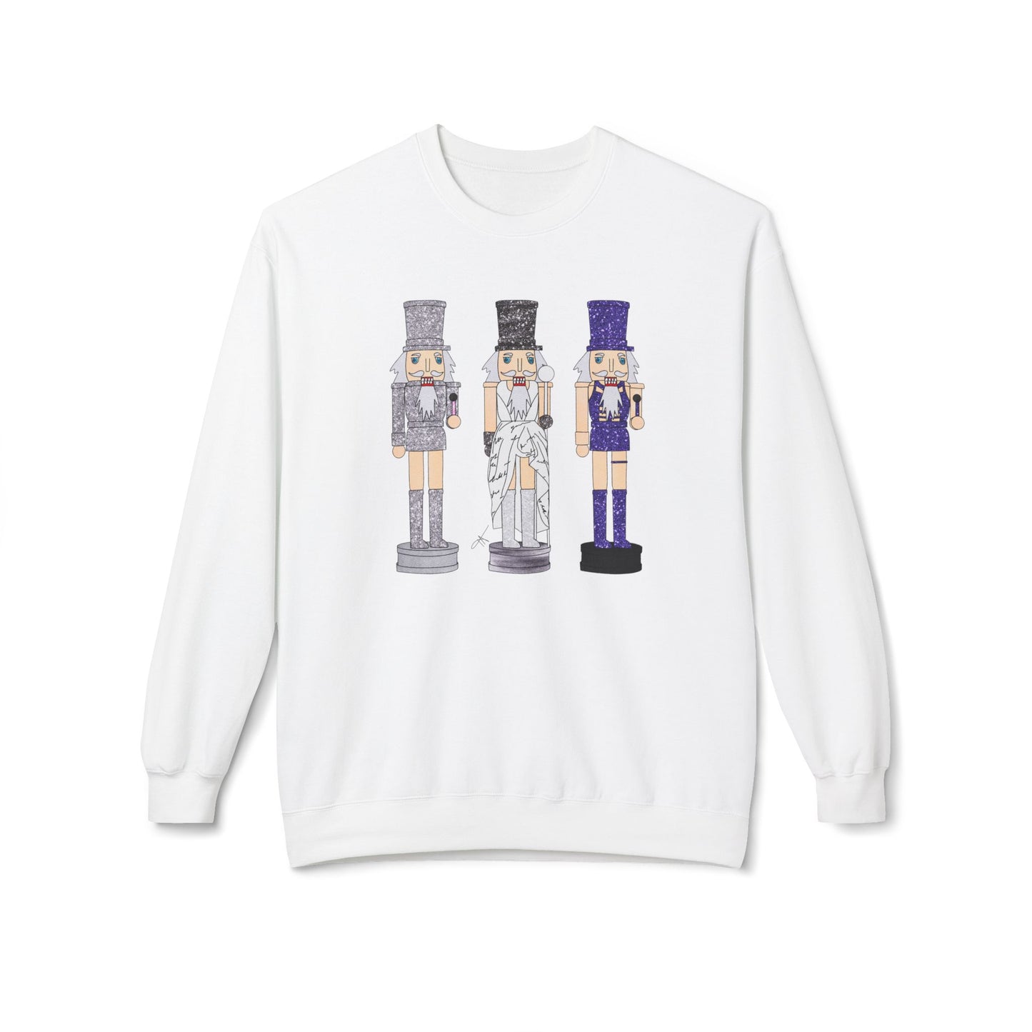 Holiday Eras Nutcracker Christmas Illustration Unisex Midweight Softstyle Fleece Crewneck Sweatshirt