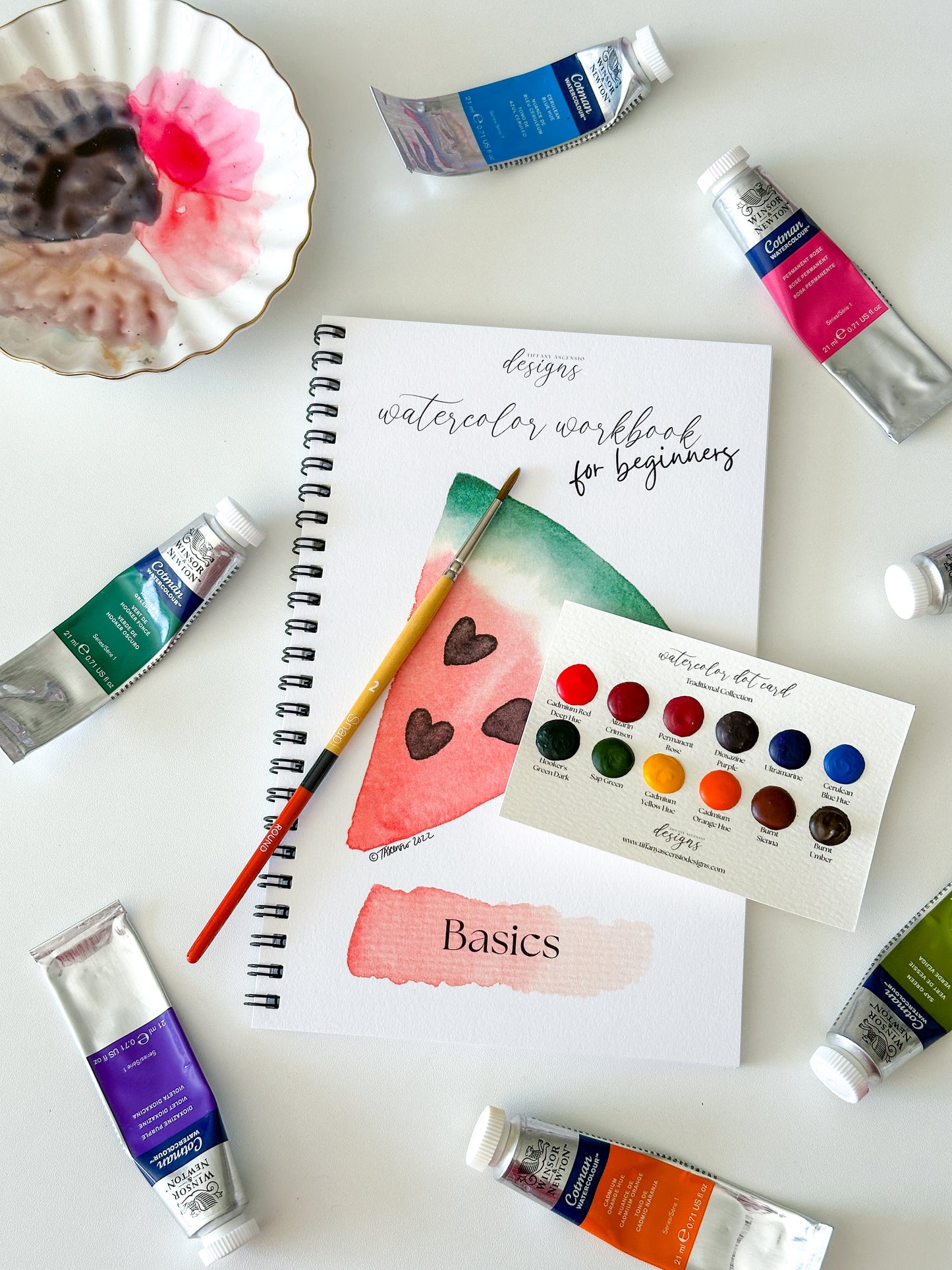 Watercolor Basics Workbook for Beginners - DIY Paintable Sketchbook