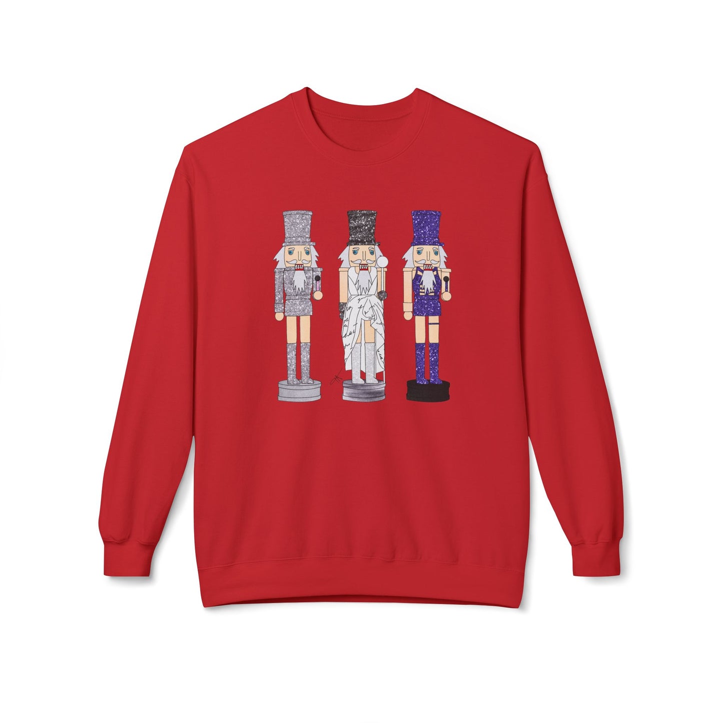 Holiday Eras Nutcracker Christmas Illustration Unisex Midweight Softstyle Fleece Crewneck Sweatshirt