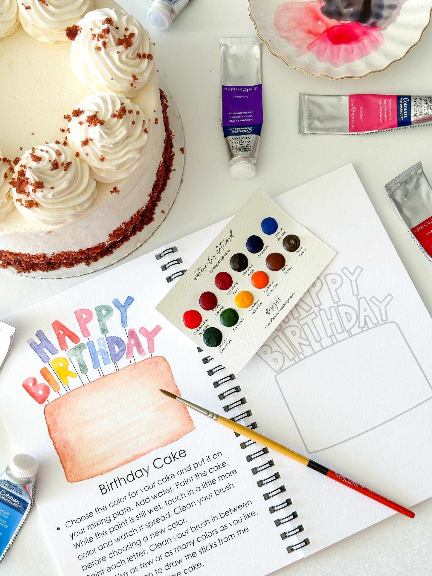 Watercolor Basics Workbook for Kids - DIY Paintable Sketchbook