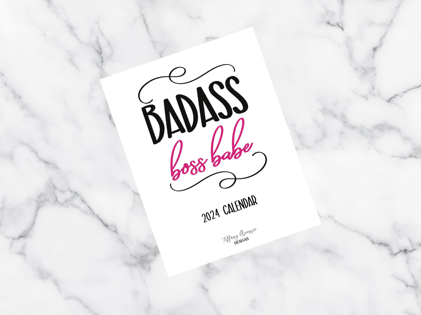 2024 Badass Boss Babe Monthly Desk Calendar 4.25x5.5