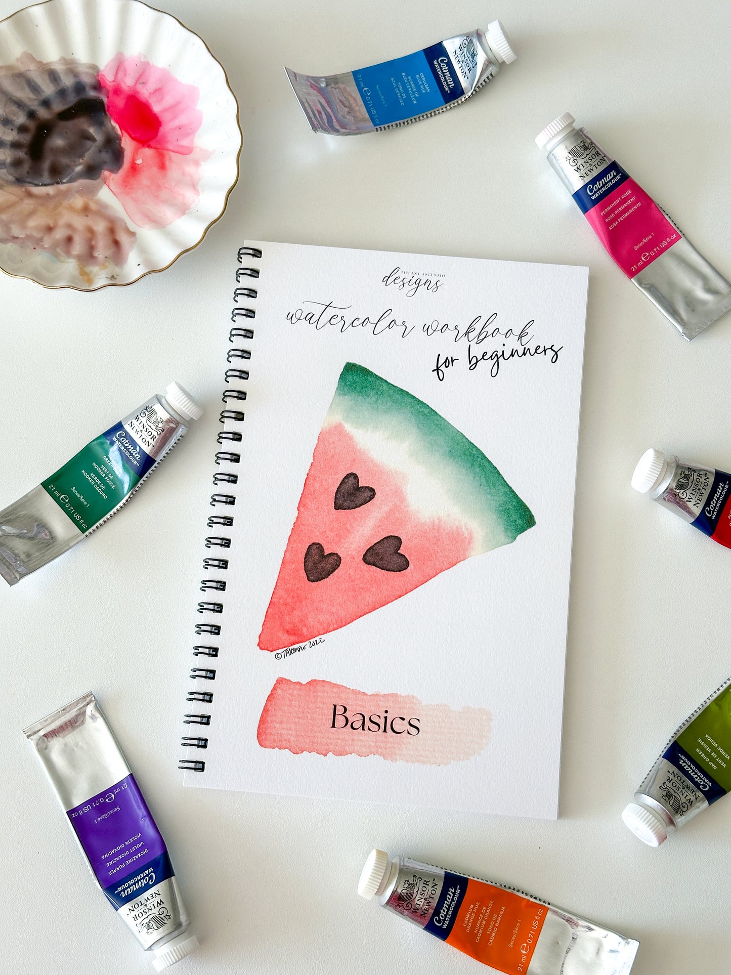 Watercolor Basics Workbook for Beginners - DIY Paintable Sketchbook