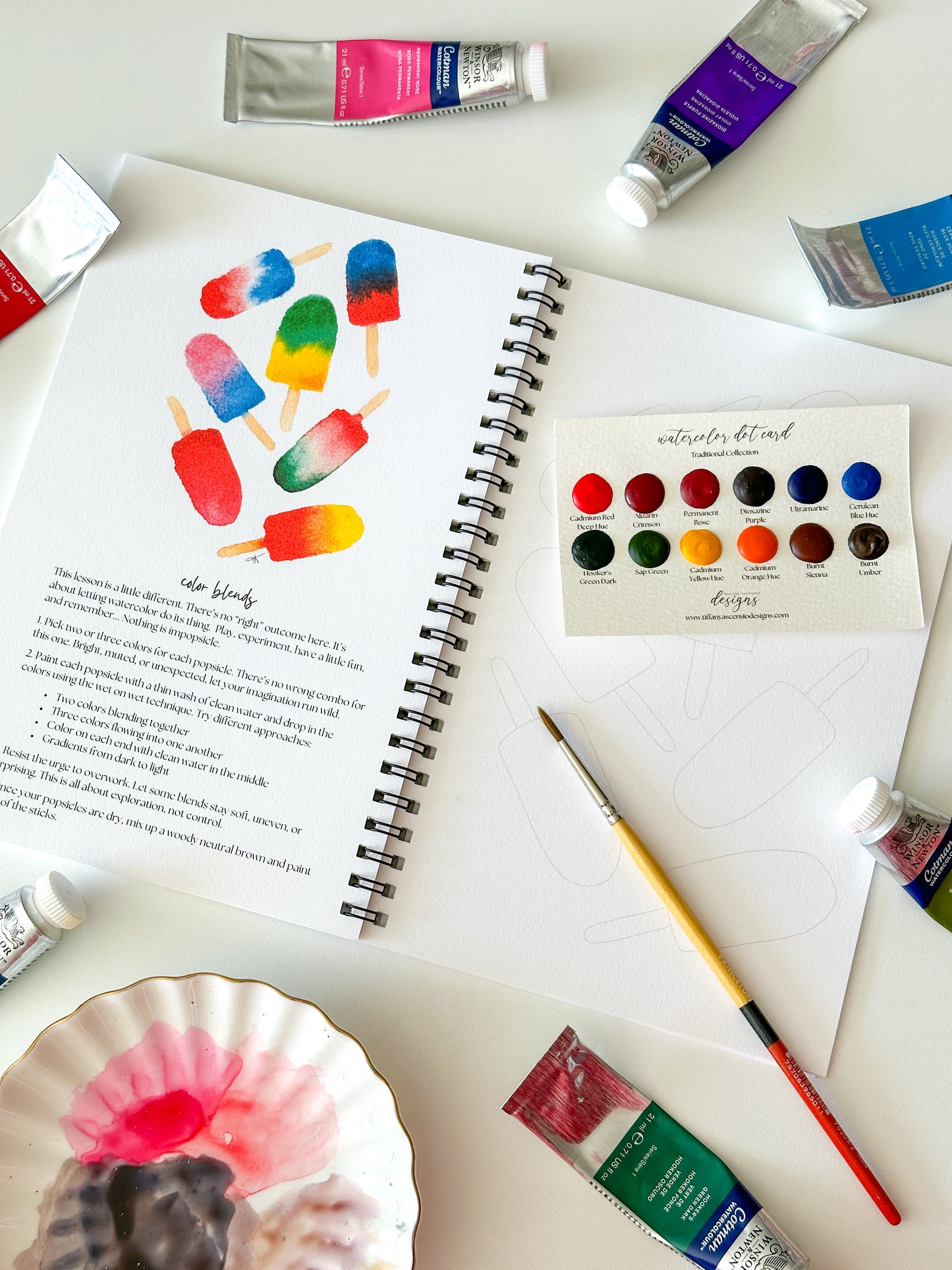 Watercolor Basics Workbook for Beginners - DIY Paintable Sketchbook