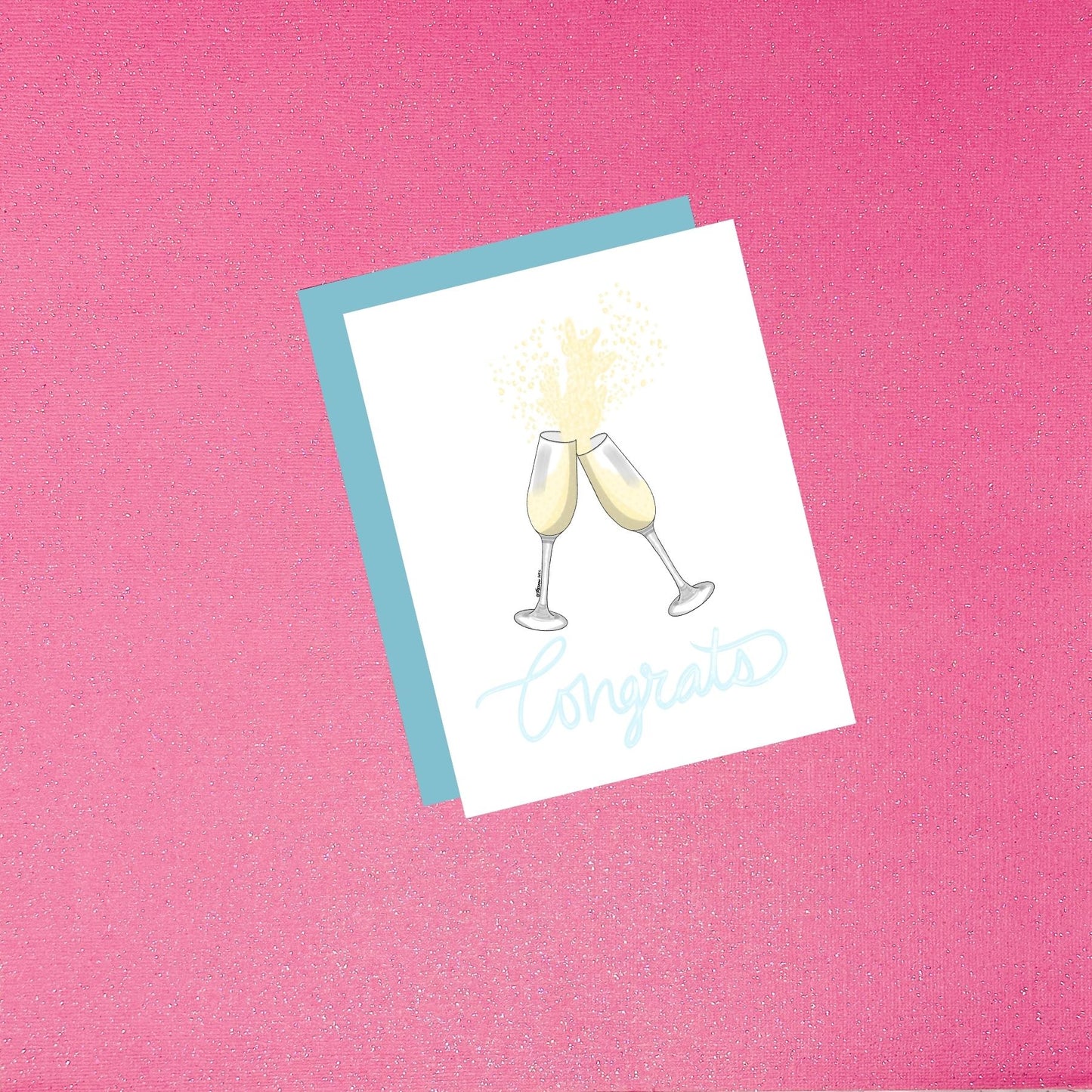 Cheers Champagne Flutes Celebration Greeting Card