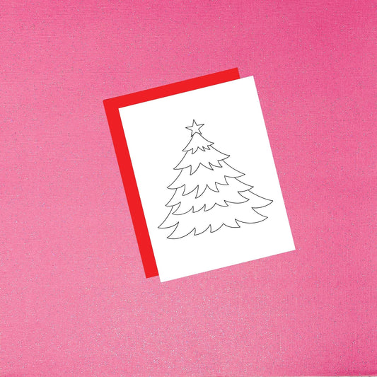 Coloring Card - Color Your Own Christmas Tree