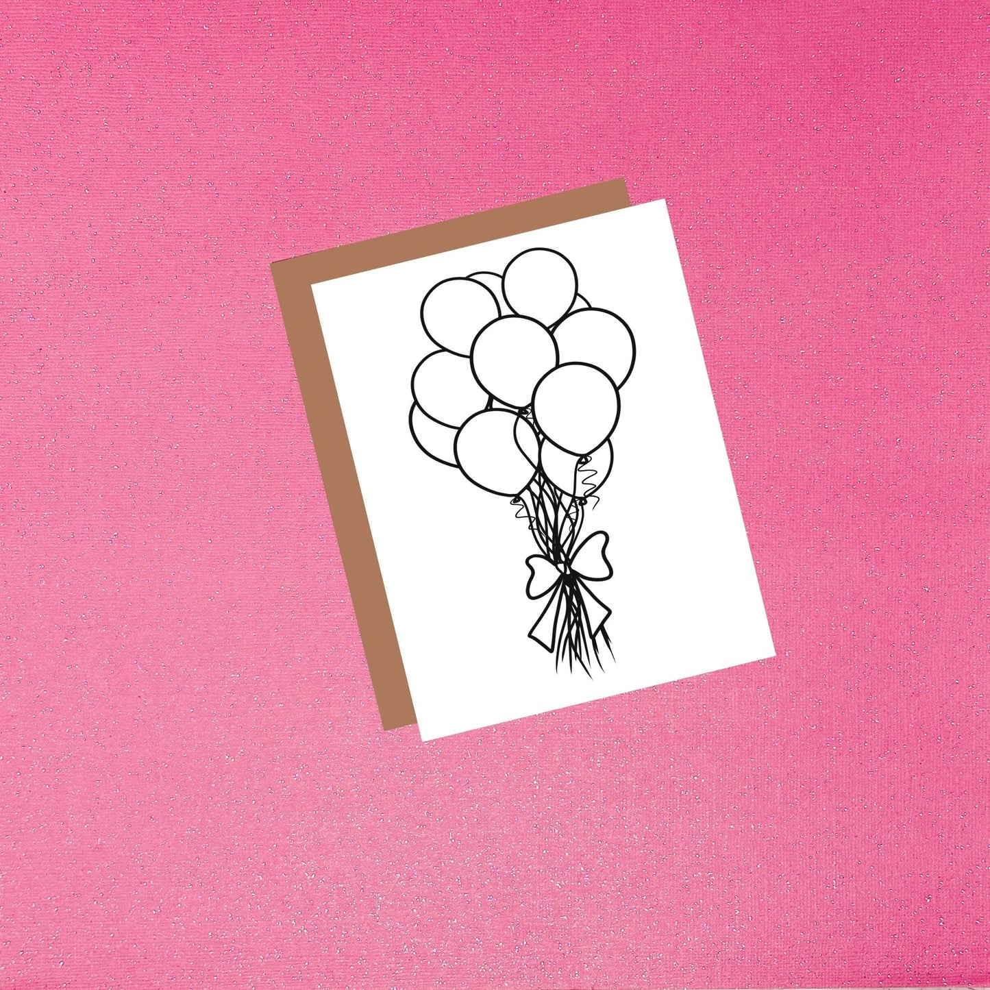 Coloring Card - Color Your Own Balloons