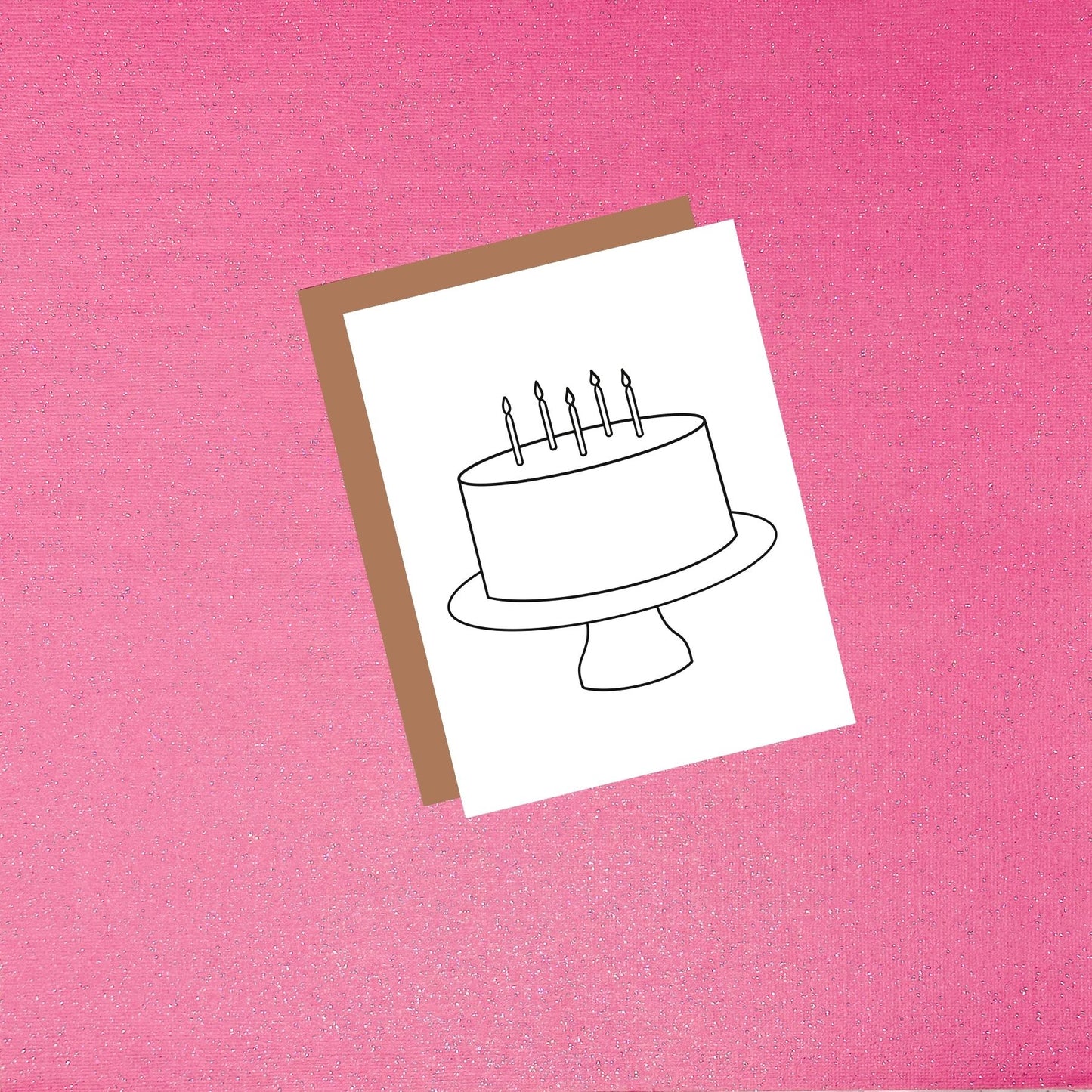 Coloring Card - Color Your Own Birthday Cake