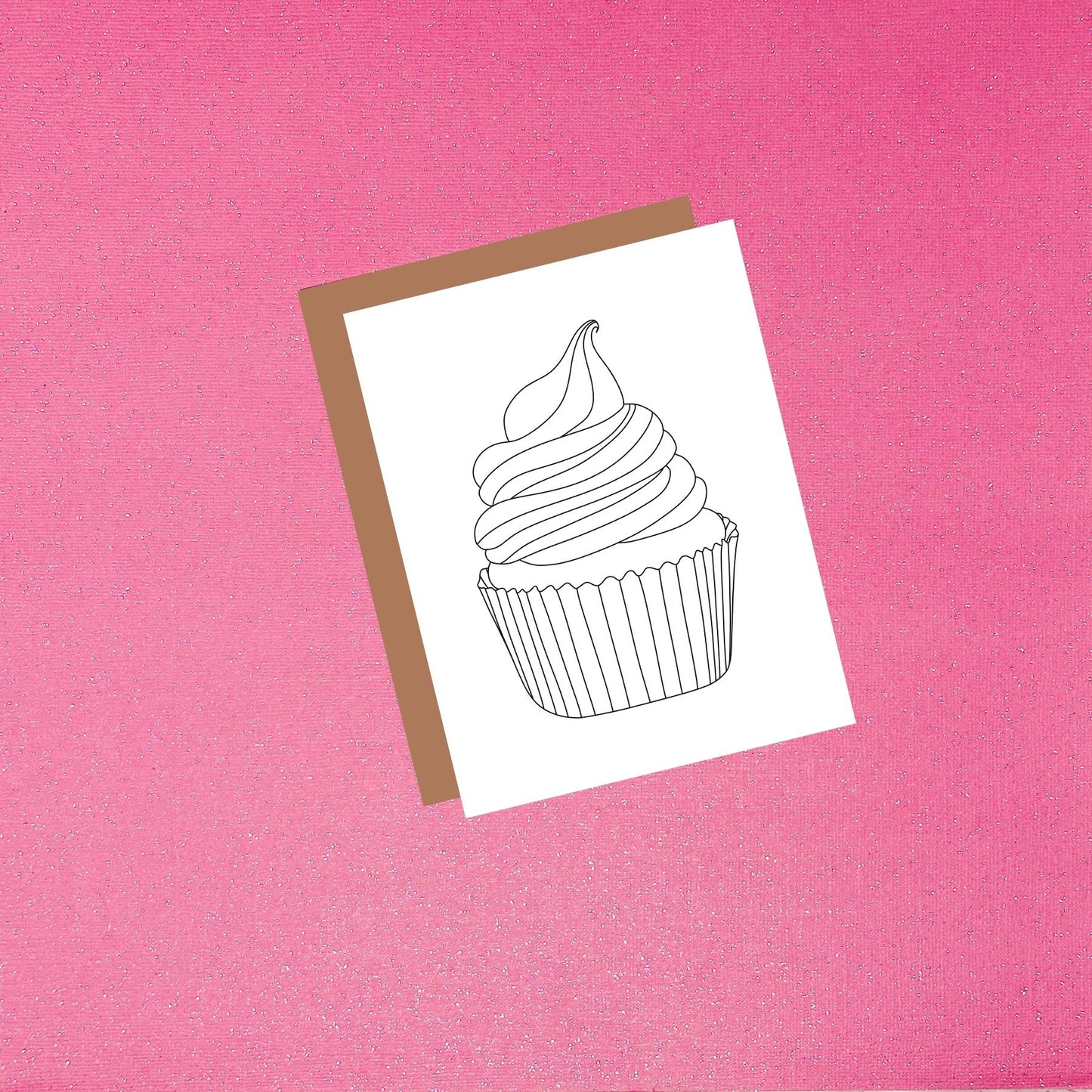 Coloring Card - Color Your Own Cupcake