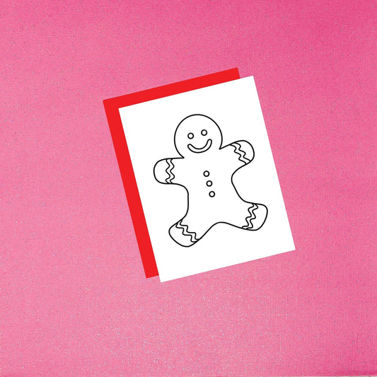 Coloring Card - Color Your Own Gingerbread Man