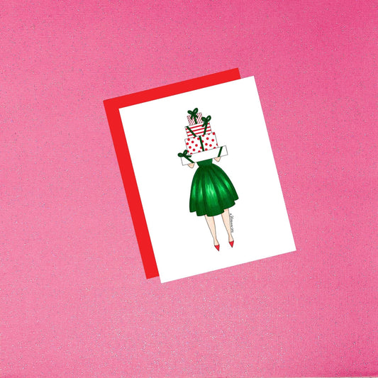 Holiday - Gracious Gifts - Fair Skin | Fashion Illustration Christmas Card